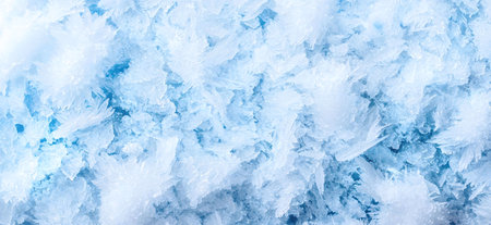 Close-up view of stunning ice crystals, showcasing winter's frosty beauty.