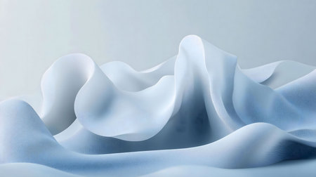 An abstract image of flowing, soft blue waves creating a calming and peaceful digital landscape.