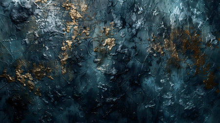 Abstract art showcasing a deep teal texture with accents of gold. Perfect as a background or design...