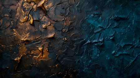 Abstract textured background with dark blue and gold tones.