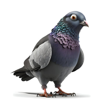 Close-up of a beautifully rendered rock dove.の写真素材