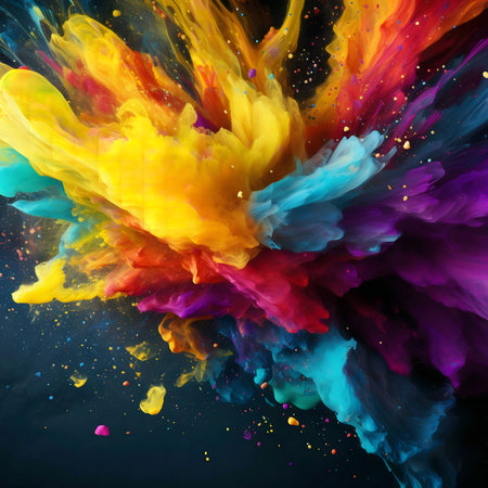 A mesmerizing explosion of vibrant colors. Dynamic and artistic.の写真素材