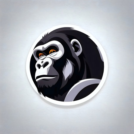 Stunning vector art of a gorilla's face. Powerful and majestic.