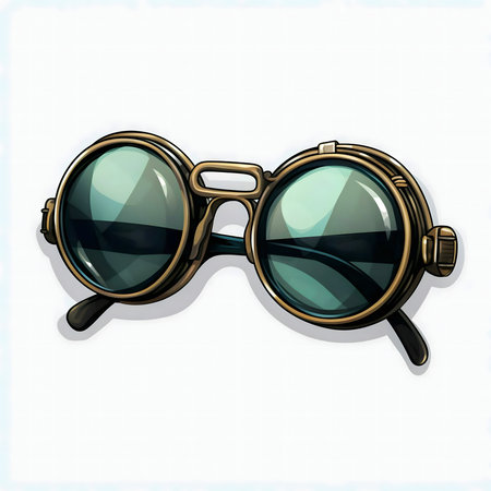 Illustration of a pair of vintage steampunk goggles.の写真素材