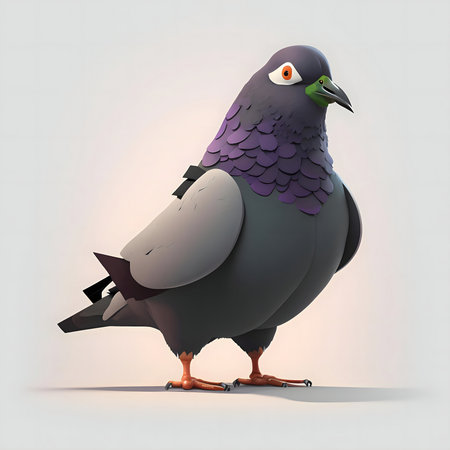 3D rendered stylized pigeon, digital art. Unique visual.の写真素材
