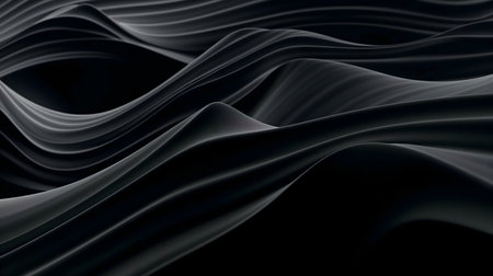 Abstract image of dark, flowing waves. Stylish and elegant monochrome background.の写真素材