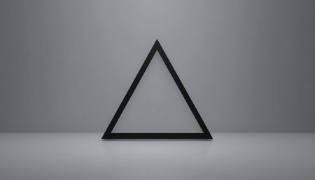 A simple image of a black triangle frame against a gray background.