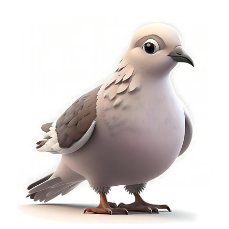 A charming 3D rendered cartoon dove.の写真素材