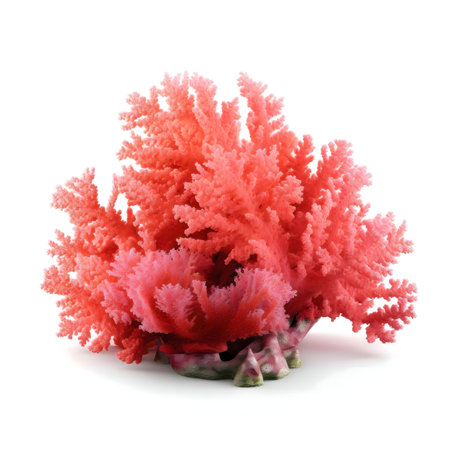 A vibrant pink artificial coral decoration, perfect for aquariums.の写真素材