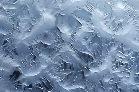 Stunning close-up of intricately ice formations. A beautiful winter scene.