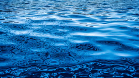 Deep blue water, captivating reflections.の写真素材