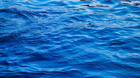 Stunning close-up of deep blue ocean waves. Peaceful and serene.の写真素材