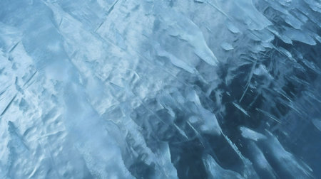 Stunning icy texture. Cold blue hues, winter wonderlandの写真素材