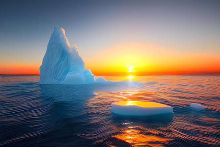 Stunning iceberg at sunset. Arctic/Antarctic scene.の写真素材