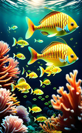 Stunning underwater scene featuring colorful fish and coral