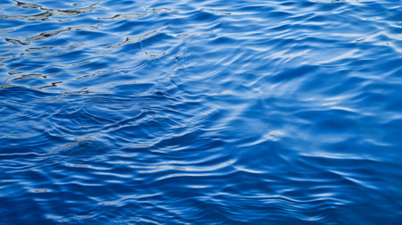 Close-up of deep blue ocean waves. Peaceful and serene.の写真素材