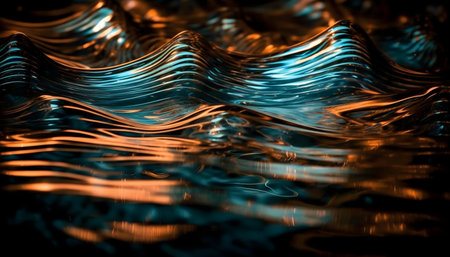 Abstract image of teal and orange liquid waves. Visually stunning texture and pattern.