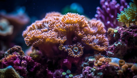 Stunning coral reef teeming with life.の写真素材