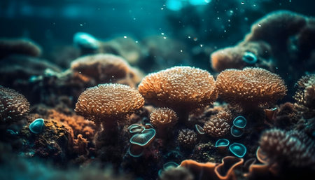 Stunning underwater coral reef. Beautiful ecosystem.の写真素材