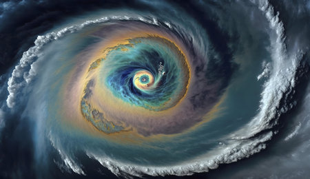 A captivating image of a swirling cosmic storm, vibrant colors and dynamic movement.