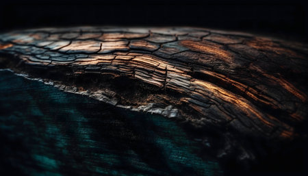 Close-up shot of charred wood, showing its intricate texture and color variations.の写真素材