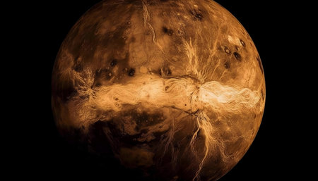 A detailed image of Venus, revealing its captivating surface. Explore the mysteries of Earth's twin!の写真素材