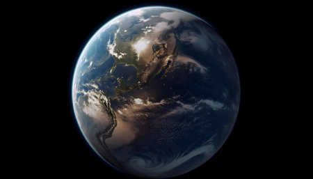 A mesmerizing view of Earth from space, highlighting its stunning beauty and the intricate details...