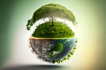 Half the earth is shown as lush green landscape while the other is barren. A message of hope for...