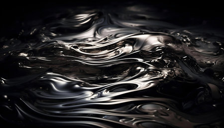 Close-up of a dark, swirling liquid. Abstract texture.の写真素材