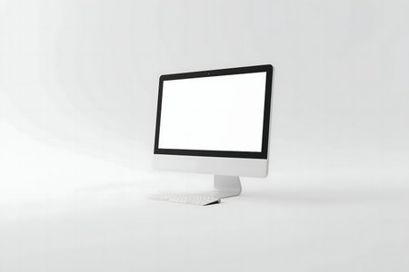 Clean image of a desktop computer on a white background.の写真素材