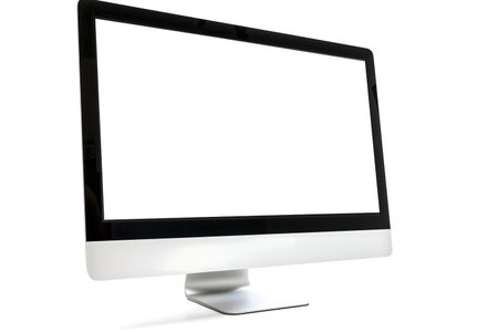 Clean iMac, blank screen, isolated, modern technologyの写真素材