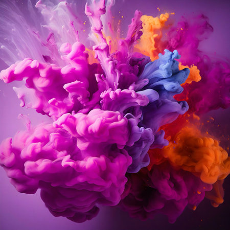 A captivating image of vibrant ink swirling and exploding in a mesmerizing dance of colors.