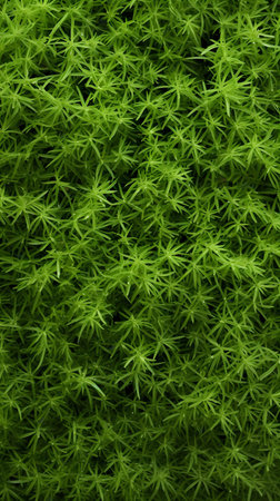 Close-up view of vibrant green moss texture. Lush and natural.の写真素材