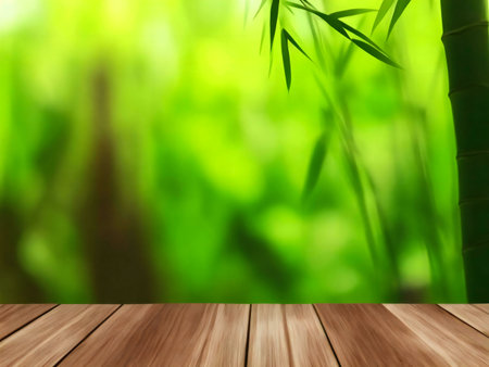 A peaceful image of a bamboo forest, showing the serenity of nature. Perfect for relaxation and calm.の写真素材