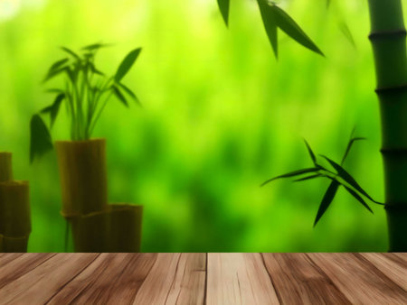 Tranquil bamboo forest scene, perfect for relaxation.の写真素材