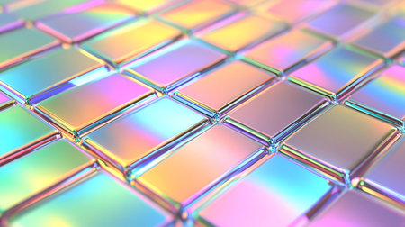 Abstract background with holographic pastel rectangles.の写真素材