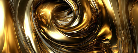 Swirling golden vortex. Mesmerizing digital art.の写真素材