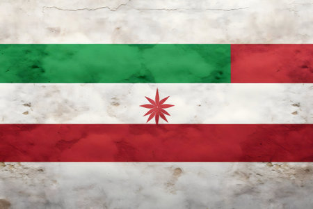 Grunge textured image of the Ajman Emirate flag. Historical, patriotic.の写真素材