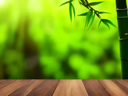 Serene bamboo forest image, perfect for relaxation.の写真素材