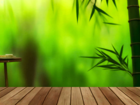 Peaceful bamboo forest scene. Perfect for zen garden design, spa, or meditation background.