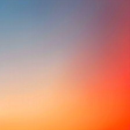 A smooth blend of sunset colors. Warm orange and red hues transition into a cooler blue. Peaceful...