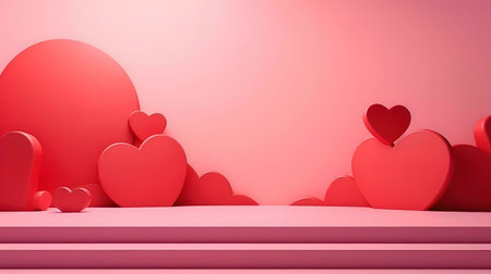 3D render of pink and red hearts. Perfect for Valentine's Day.