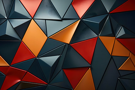 Geometric abstract background. Dark triangles. Shiny colors.の写真素材