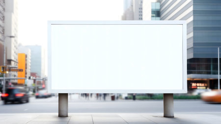Blank billboard in a city. Perfect for advertising mockups.の写真素材