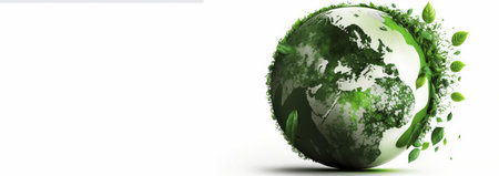 A vibrant image symbolizing environmental care and global sustainabilityの写真素材