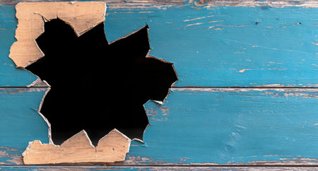Grunge blue wood texture with a hole. Perfect for backgrounds.