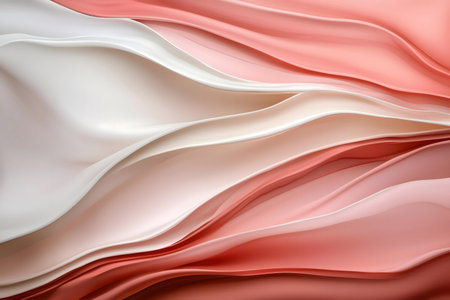 Swirling coral and cream abstract waves. Digital art, elegant and stylish.