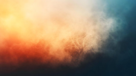 Digital art depicting a fiery and misty sky, serene and abstract.の写真素材