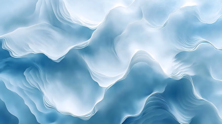 Serene digital art of abstract blue waves. Peaceful and calm.の写真素材