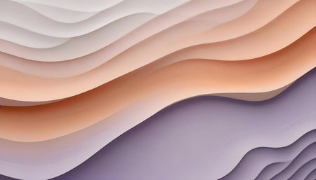 Serene digital artwork featuring an abstract wave pattern in calming pastel hues.の写真素材